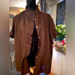 J Crew, Brown linen shirt - new never worn